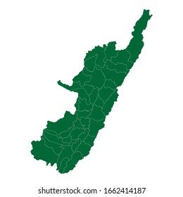 High Quality map of Huila is a Department of Colombia with borders of the Municipalities