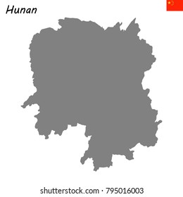 High Quality map of Hunan is a province of China