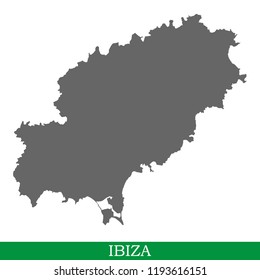 High quality map of Ibiza is the island of Spain. Balearic Islands