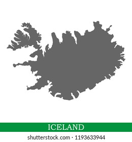 High quality map of Iceland is the main island of Iceland