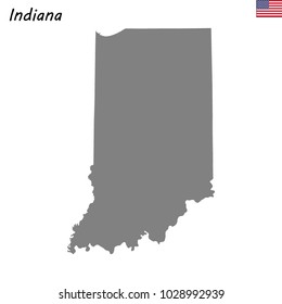 High Quality map of Indiana is a state of United States