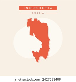High Quality map of Ingushetia is a region of Russia with borders of the districts