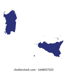 Hochqualitative Inselkarte ist eine Makroregion Italiens mit Grenzen der Regionen