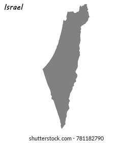 High quality map of Israel