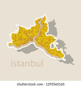 High Quality map of Istanbul sticker with borders of the Districts