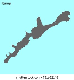 High quality map of Iturup is the island of Kurils