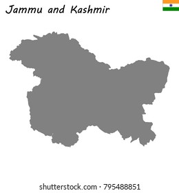 High Quality map of Jammu and Kashmir is a state of India