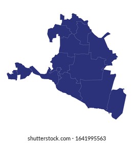 High Quality map of Kalmykia is a region of Russia with borders of the districts