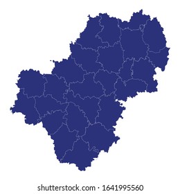 High Quality map of Kaluga Oblast is a region of Russia with borders of the districts