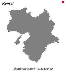 High Quality Map Of Kansai Is A Region Of Japan