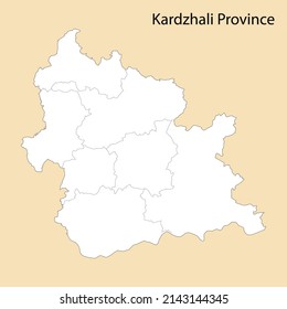 High Quality map of Kardzhali is a province of Bulgaria, with borders of the districts