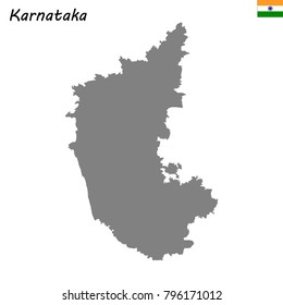 High Quality Map Karnataka State India Stock Vector (Royalty Free ...