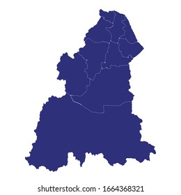 High Quality map of Kelantan Darul Naim is a state of Malaysia, with borders of the districts