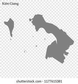 High Quality map of Kien Giang is a province of Vietnam