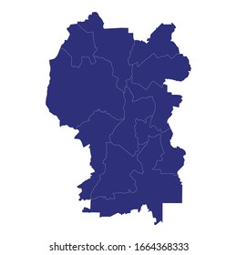 High Quality map of Kuala Lumpur is a state of Malaysia, with borders of the districts