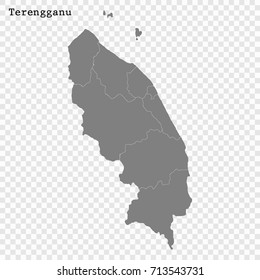 High Quality map of Kuala Lumpur is a state of Malaysia, with borders of the districts