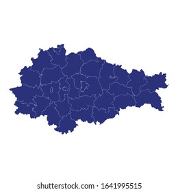 High Quality map of Kursk Oblast is a region of Russia with borders of the districts