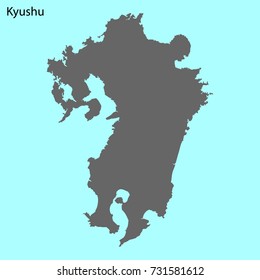 High Quality Map Of Kyushu Is The Island Of Japan