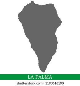 High quality map of La Palma is the island of Spain. Canary Islands