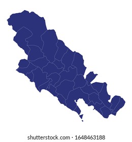 Hochwertige Karte von La Spezia ist eine Provinz von Italien, mit Grenzen der Gemeinden