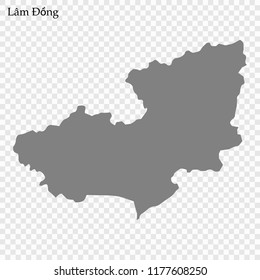 High Quality map of Lam Dong is a province of Vietnam