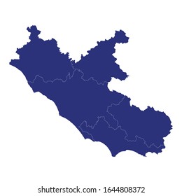 High Quality map of Lazio is a region of Italy, with borders of the provinces