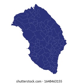 High Quality map of Lecce is a province of Italy, with borders of the municipalities