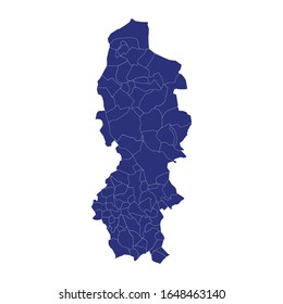 High Quality map of Lecco is a province of Italy, with borders of the municipalities