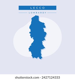 High Quality map of Lecco is a province of Italy, with borders of the municipalities