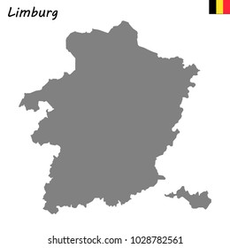 High Quality map of Limburg is a province of Belgium