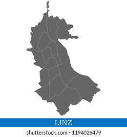 High Quality Map Linz City Austria Stock Vector (Royalty Free ...