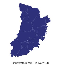 Mapa de alta calidad de Lleida es una provincia de España, con fronteras de los municipios