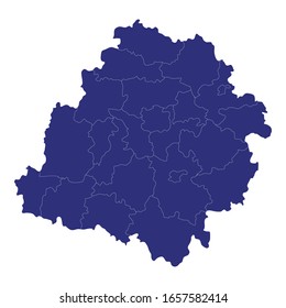 High Quality map of Lodz is a Voivodeship of Poland with borders of the powiats