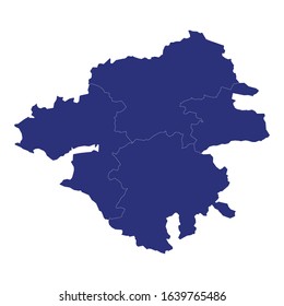 High Quality map of Loire-Atlantique is a department of France, with borders of the arrondissement