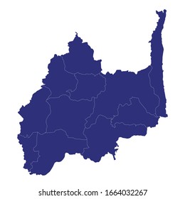High Quality map of Lopburi is a province of Thailand, with borders of the districts