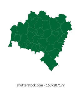 High Quality map of Lower Silesia is a Voivodeship of Poland with borders of the powiats