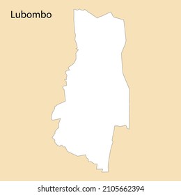 High Quality map of Lubombo is a region of Eswatini, with borders of the districts