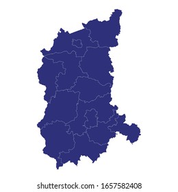 High Quality map of Lubusz is a Voivodeship of Poland with borders of the powiats