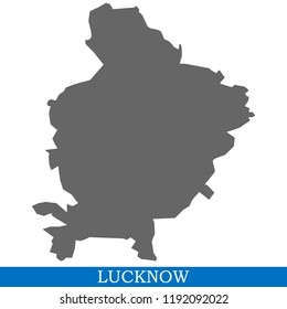High Quality map of Lucknow is a city of India, with borders of districts