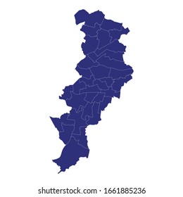 High Quality map of Manchester is a city of England, with borders of the wards