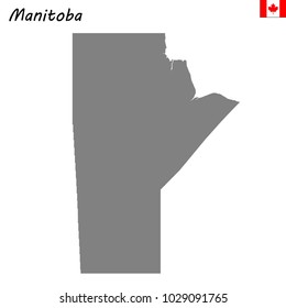 High Quality map of Manitoba is a province of Canada