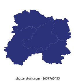 High Quality map of Marne is a department of France, with borders of the arrondissement