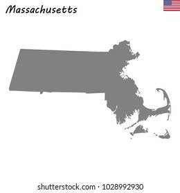 High Quality map of Massachusetts is a state of United States