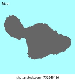 High quality map of Maui is the island of United States
