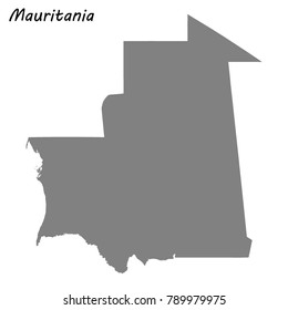 High quality map of Mauritania