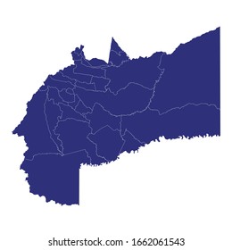 High Quality map of Meta is a Department of Colombia with borders of the Municipalities
