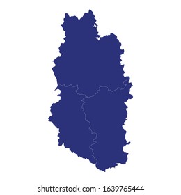 High Quality map of Meuse is a department of France, with borders of the arrondissement