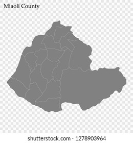 High Quality map of Miaoli County is a municipality of Taiwan, with borders of the Local government areas