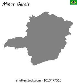 Mapa de alta calidad de Minas Gerais es un estado de Brasil