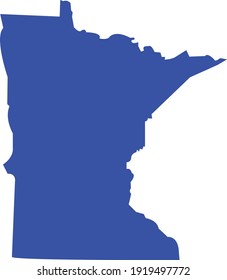 Mapa de alta calidad de Minnesota es un estado de los Estados Unidos de América, ilustración vectorial del mapa de Minnesota, Esbozo de mapa en blanco del estado de Minnesota aislado para medios informativos de infografía, Vector EPS10.